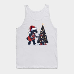 Poodle Playing Guitar Christmas Tank Top